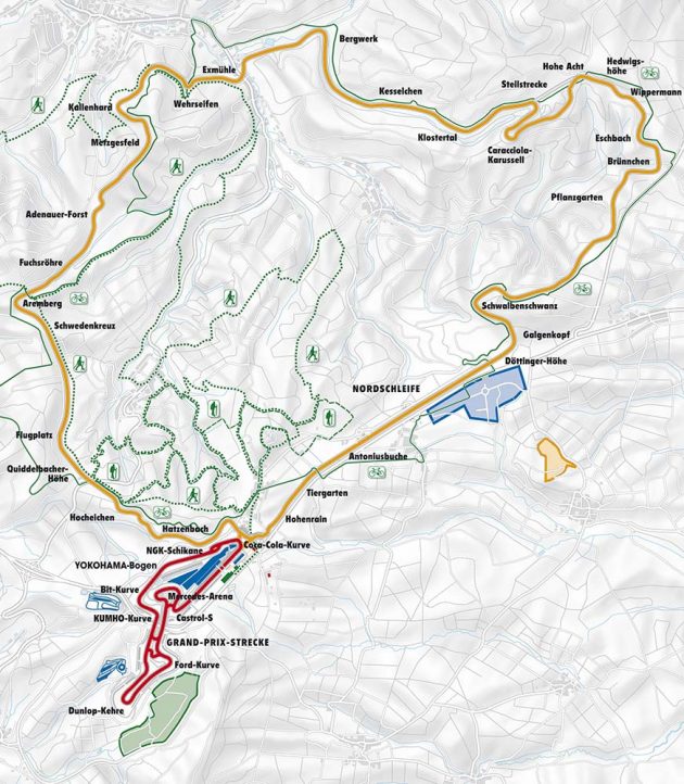 GEDLICH Racing - Nürburgring Nordschleife Streckenskizze